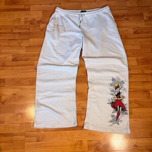 Ed-hardy Women's Blue and White Joggers-tracksuits